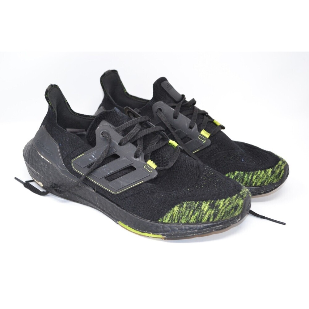 adidas Ultra Boost 22 GX5915 Men's 11 Sneakers Black‎ Yellow Mesh Running Shoes
